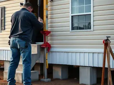 Foundation leveling with new piers and concrete pads