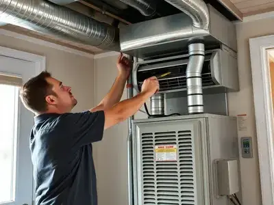 New energy-efficient furnace and AC system installation