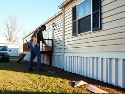 Complete vinyl skirting installation with proper ventilation